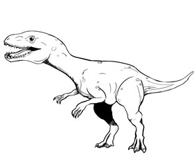 Dinosaur coloring book line art hand drawing png transparent