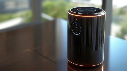 Smart Speaker on Modern Desk.