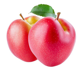 red apples with leaf - fresh fruit duo