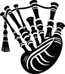 Celtic Biniou Bagpipe Silhouette