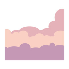 Cloud Corner Border. Flat decorative vector design isolated illustration