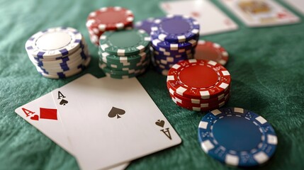 Dealing the Flop in Texas Hold'em: The dealer revealing the flop in a Texas Hold'em game, tension in the air. 
