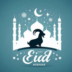 Goat silhouette design Eid Mubarak simple.goat silhouette 2 Eid UL adha 