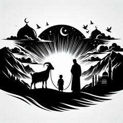 Goat silhouette design Eid Mubarak simple.goat silhouette 2 Eid UL adha 