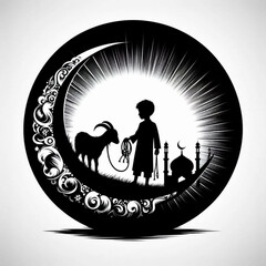 Goat silhouette design Eid Mubarak simple.goat silhouette 2 Eid UL adha 