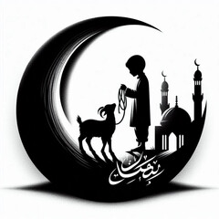 Goat silhouette design Eid Mubarak simple.goat silhouette 2 Eid UL adha 