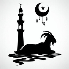 Goat silhouette design Eid Mubarak simple.goat silhouette 2 Eid UL adha 