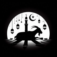 Goat silhouette design Eid Mubarak simple.goat silhouette 2 Eid UL adha 