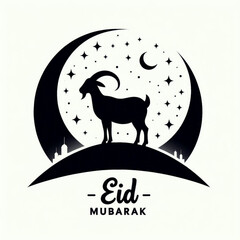 Goat silhouette design Eid Mubarak simple.goat silhouette 2 Eid UL adha 