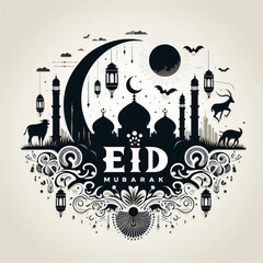 Goat silhouette design Eid Mubarak simple.goat silhouette 2 Eid UL adha 