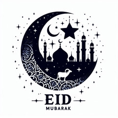 Goat silhouette design Eid Mubarak simple.goat silhouette 2 Eid UL adha 