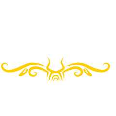 Golden abstract decorative element on black background for designs projects