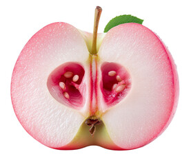 pink apple half - cross section isolated