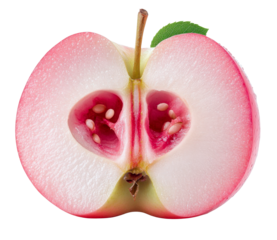 pink apple half - cross section isolated
