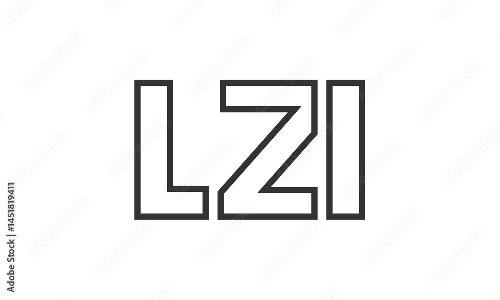 Poster lzi logo design template with strong and modern bold text. initial based vector logotype featuring s