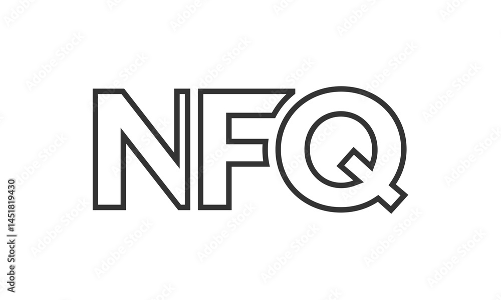Poster nfq logo design template with strong and modern bold text. initial based vector logotype featuring s