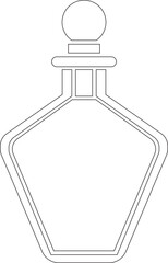 Perfume Bottle line art icon.Fragrance perfume vector. Line and glyph perfume.Clothing costumes and accessories concept.spray bottle of icon.perfume bottle with liquid inside, glowing reflection.