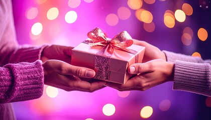 A delightful moment shared through gift giving.  