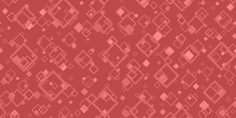 Vector Red Tech Finance Fintech Background. Abstract Pixel Seamless Pattern. Digital Business Technology or Science Research Presentation Backdrop.