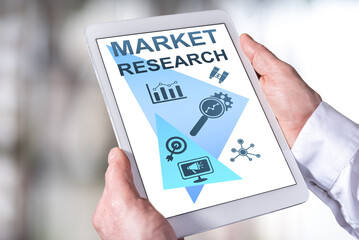 Market research concept on a tablet