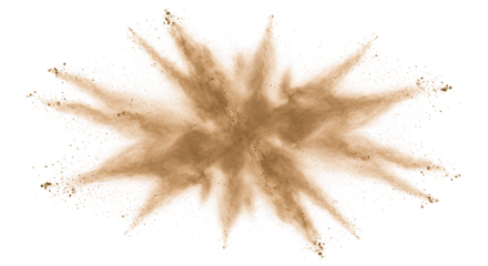 Powder Explosion Bursting Outward Against White Backdrop