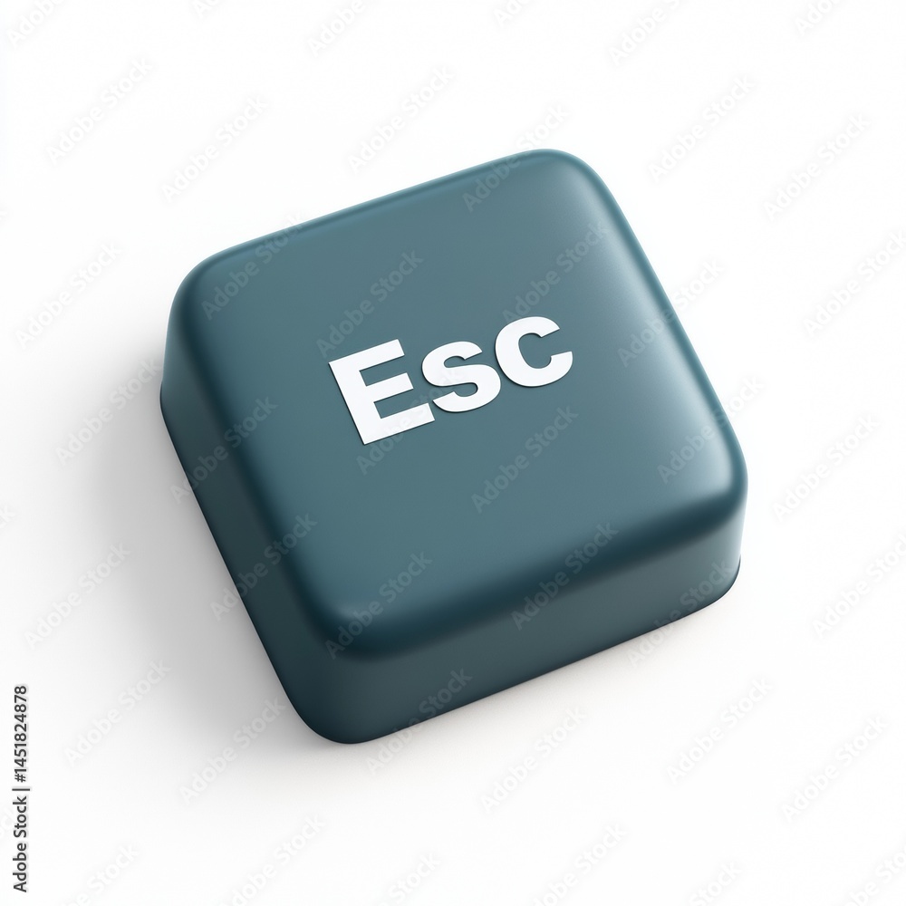 Poster Isolated square escape button depicting the concept of freedom and cancellation