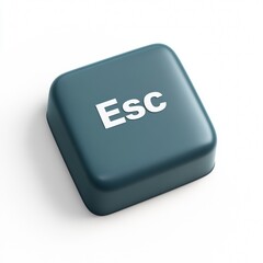 Isolated square escape button depicting the concept of freedom and cancellation