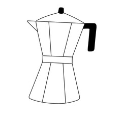 line art moka coffee pot