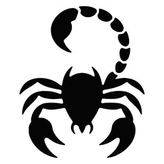 a stylized round scorpion silhouette. the design is simple and clean