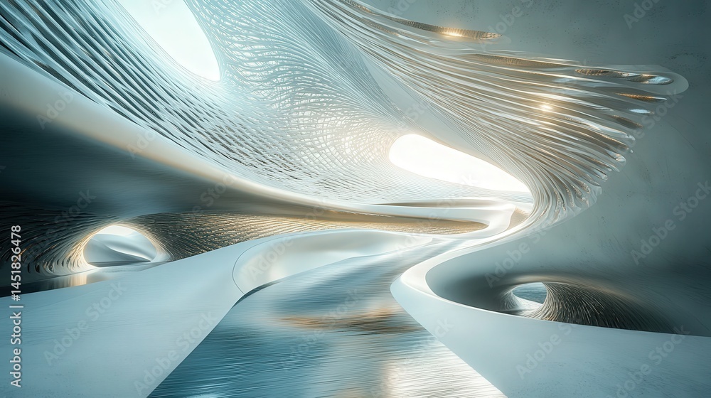 Poster cool waves gently roll, and light currents form delicate patterns, resulting in a futuristic, dynami
