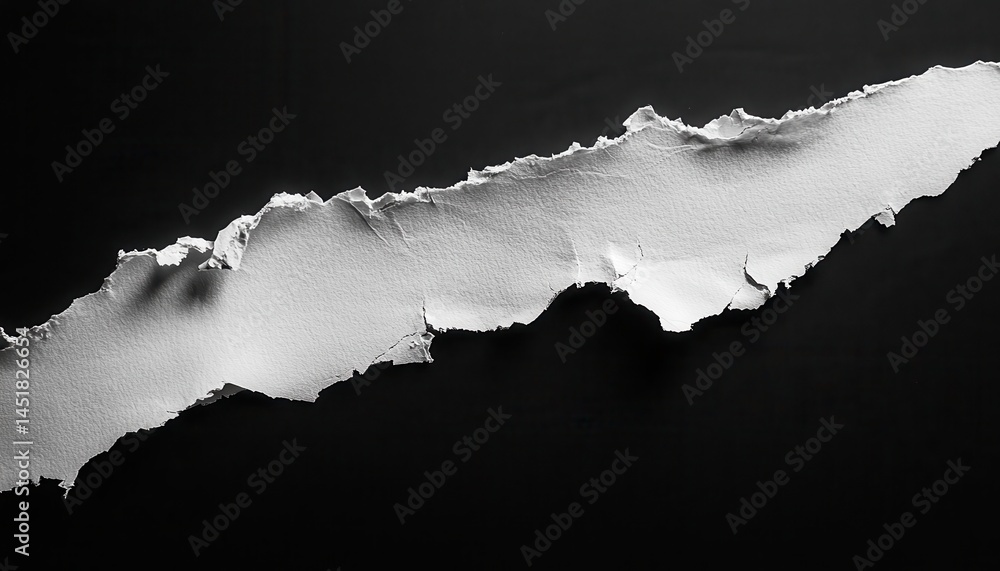 Poster abstract black and white torn paper texture background with rough surface and grunge design for crea