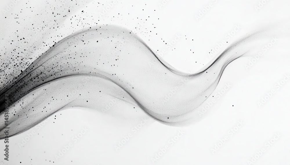 Poster abstract black and white wavy fluid design on white background elegant motion art with dynamic flow 