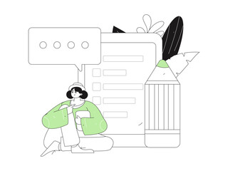 Communicate with consultants flat vector character concept operation hand drawn illustration
