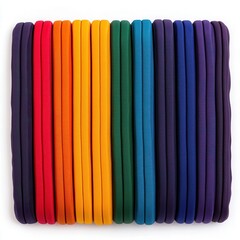 Colorful Stacked Rubber Bands in a Rainbow Pattern for Creative Use