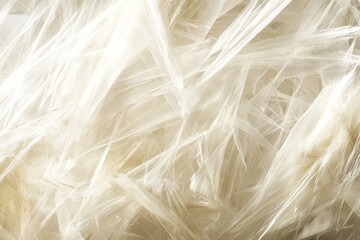 Close-up view of fragmented, light beige crystalline structures.