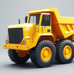 Bright yellow dump truck, detailed model
