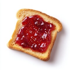 Toast with fresh strawberry jam, appetizing and inviting
