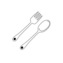 one line spoon fork