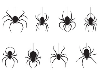 HANGING HALLOWEEN SPIDERS SILHOUETTE
