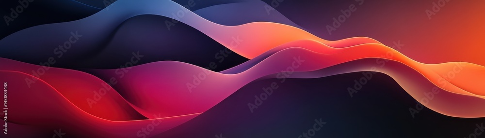 Poster Abstract Gradient Waves Background in Shades of Red Blue and Purple Modern Design with Smooth Curves and Dynamic Lines Perfect for Wallpapers or Digital Art Projects