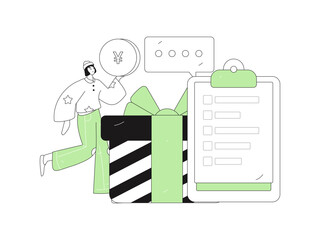 Invite friends to conduct questionnaire flat vector concept operation hand drawn illustration
