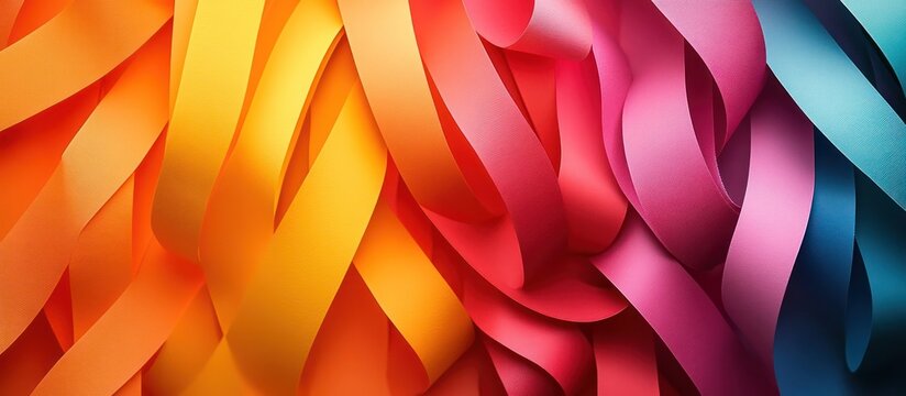 Rainbow ribbons swirl, abstract background, design texture