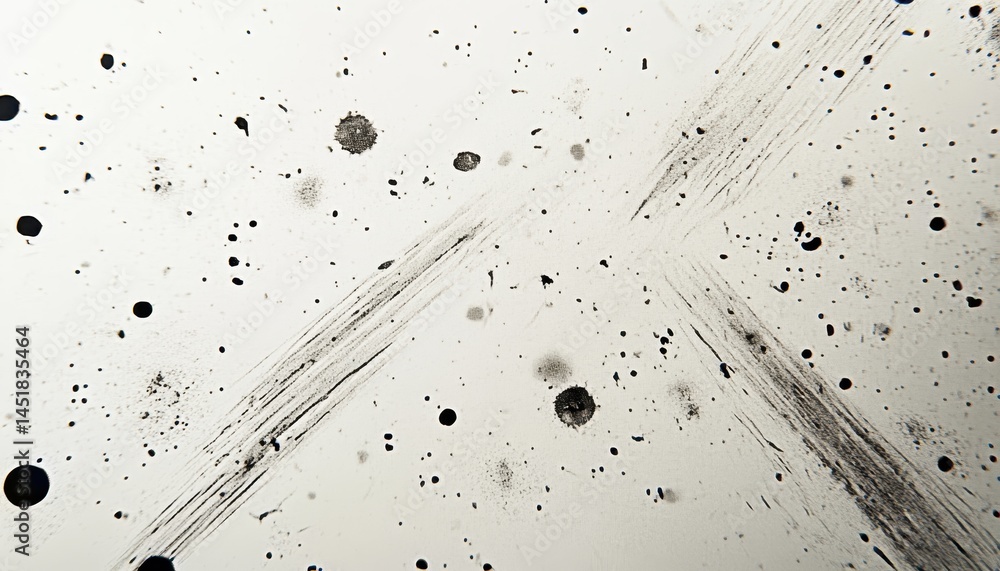 Poster Abstract Splatter Texture Background with Black Ink Grunge Design on White Surface for Art Projects and Creative Overlays