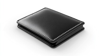 Sleek black leather card holder