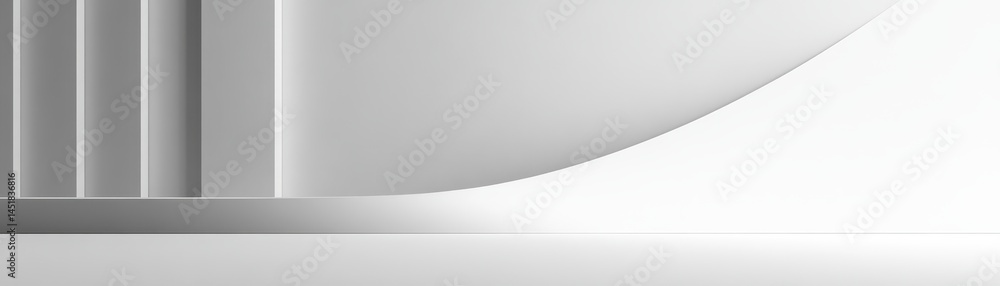 Aufkleber Abstract White Architecture with Geometric Shapes Smooth Shadows and Modern Design Clean Lines Smooth Lighting on Neutral Monochrome Minimalist Background