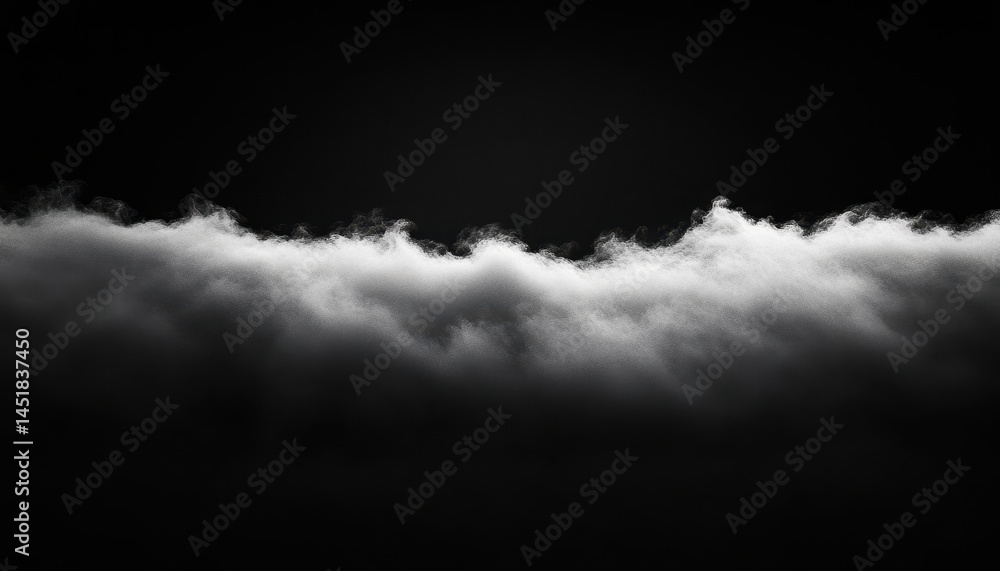 Poster abstract white smog or smoky texture on black background for graphic design projects or modern art w