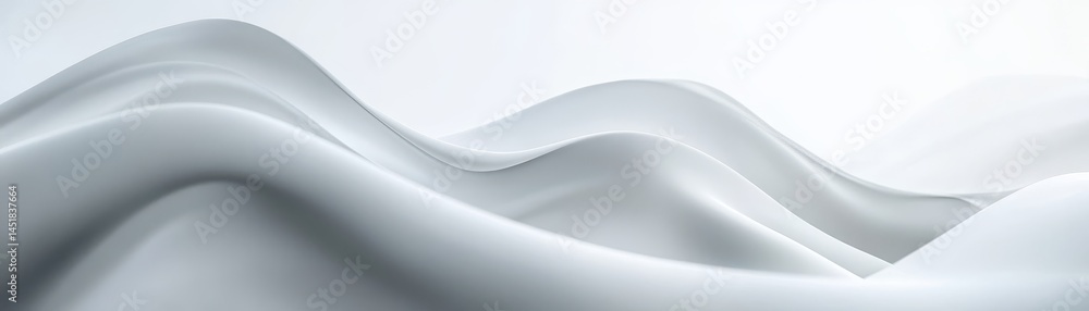 Poster Abstract White Waves Background With Smooth Curves And Subtle Shadows Creates a Clean Modern Design With Elegant Flow and Soft Gradients for Graphic Design Templates