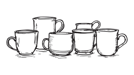 Ceramic Mug line art drawing inspired by cozy morning routines