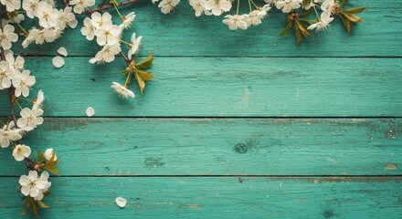 Cherry Blossom on Rustic Wood Spring Floral Arrangement