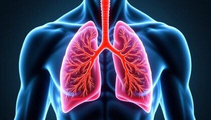 anatomically correct lungs with bronchial tree and alveoli in high resolution